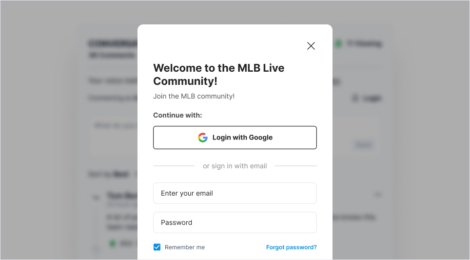 User authentication on Arena Comment System